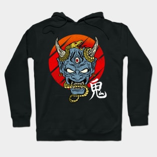 Japanese Demon Art Mask Devil Oni Harajuku T-Shirt Hoodie